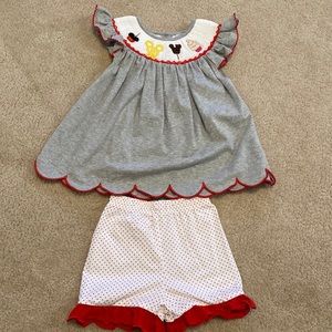 24 Month Disney Smocked Angel Sleeve Bloomer Set